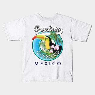 Explore Guerrero Mexico travel logo Kids T-Shirt